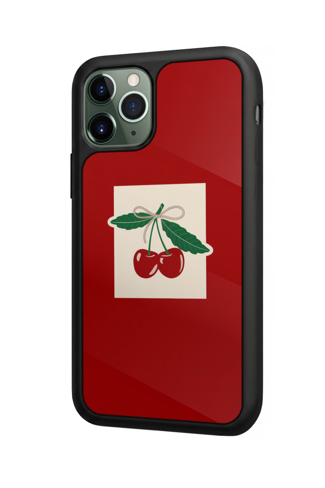 iPhone 11 Pro Uyumlu Kiraz Tasarımlı Glossy Premium Kılıf