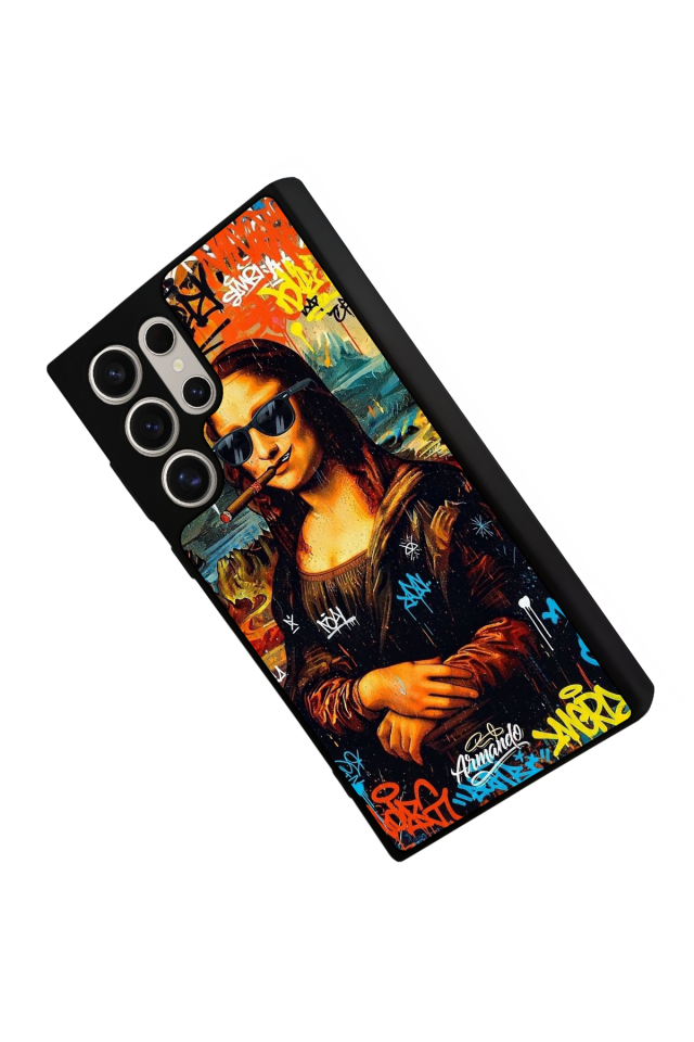 Samsung Galaxy S22 Ultra Uyumlu Monalisa Tasarımlı Glossy Premium Kılıf