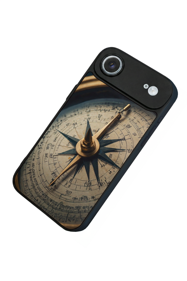 iPhone 17 Air Uyumlu Pusula Tasarımlı Glossy Premium Kılıf
