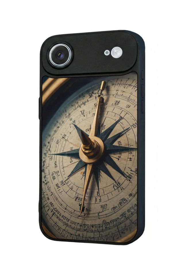 iPhone 17 Air Uyumlu Pusula Tasarımlı Glossy Premium Kılıf