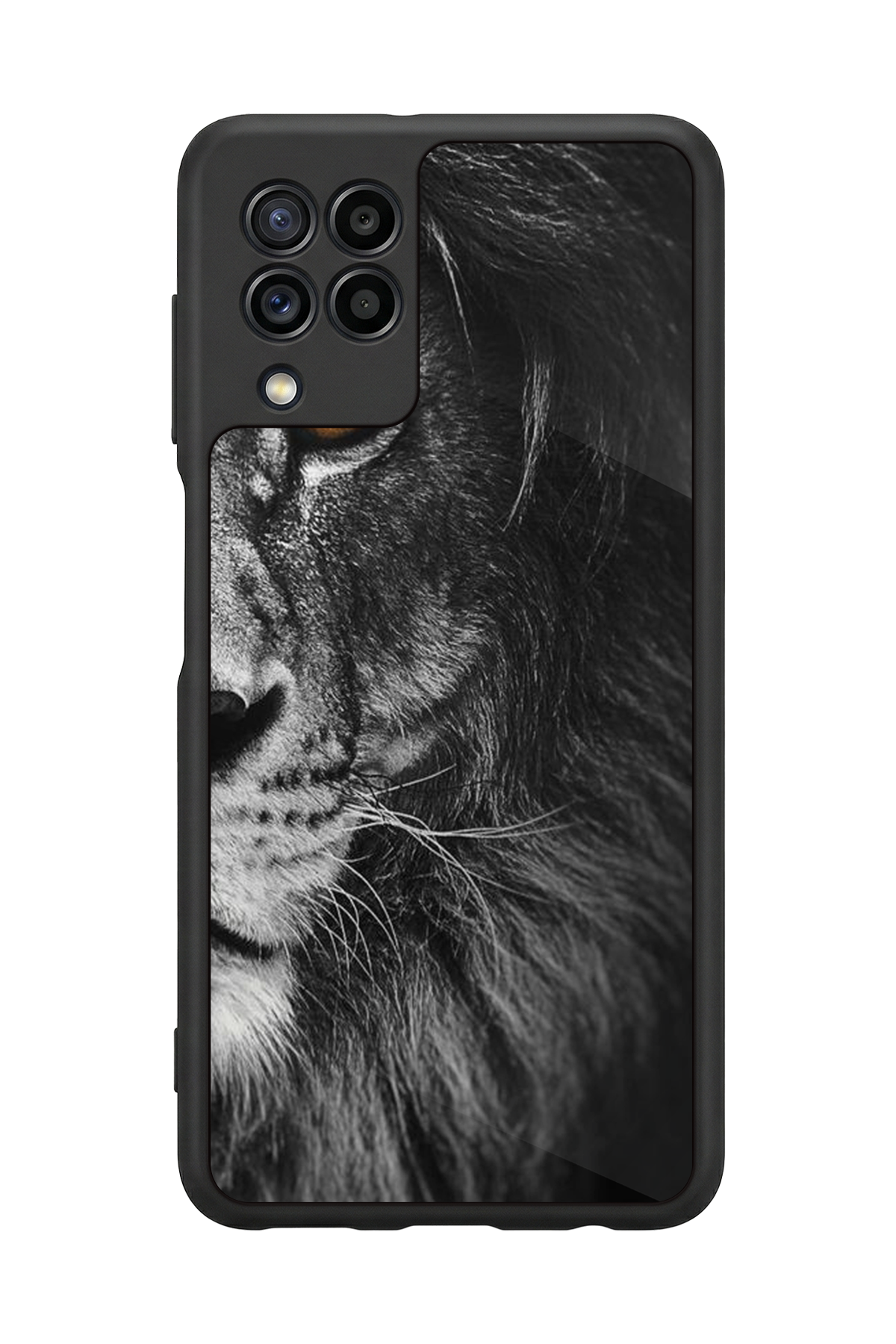 Samsung Galaxy M32 Uyumlu Aslan Tasarımlı Glossy Premium Kılıf