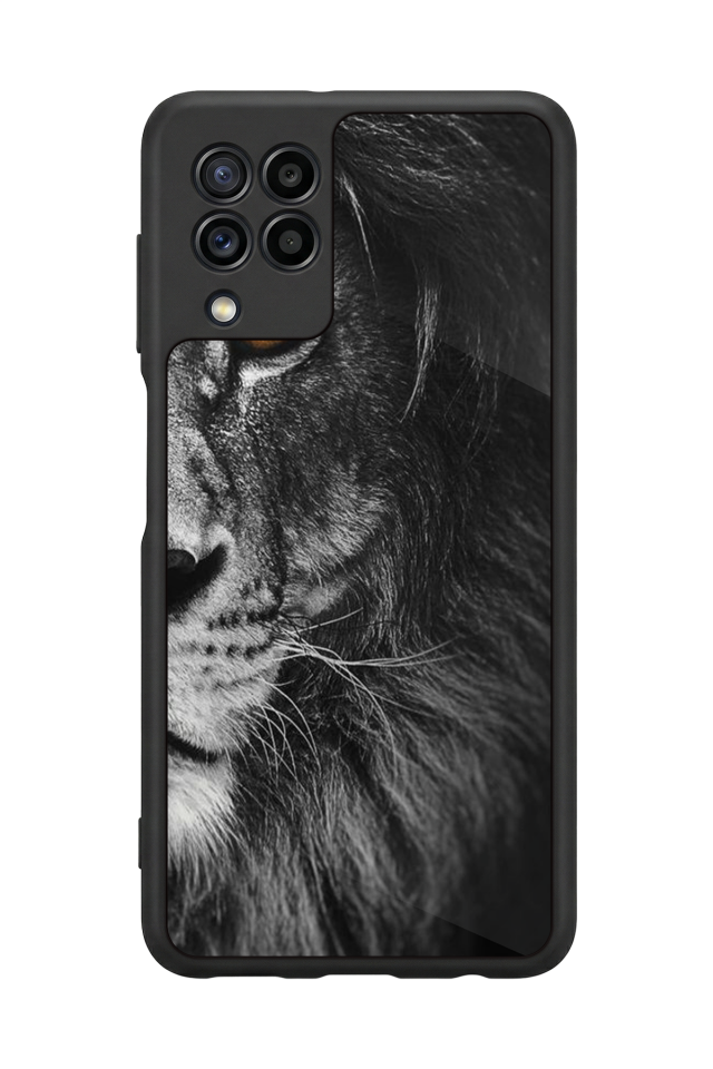 Samsung Galaxy M32 Uyumlu Aslan Tasarımlı Glossy Premium Kılıf