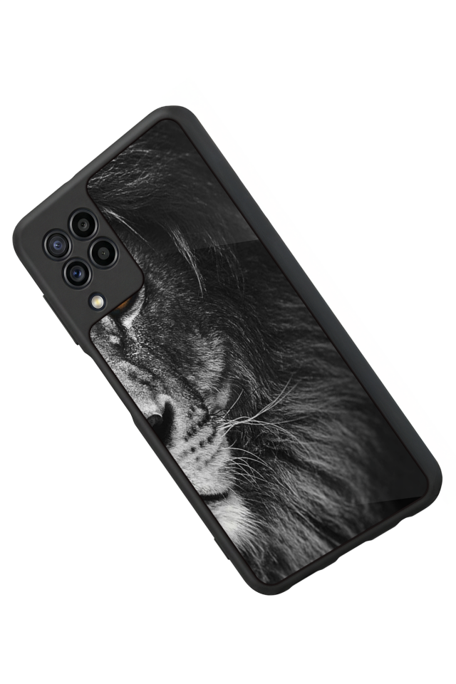 Samsung Galaxy M32 Uyumlu Aslan Tasarımlı Glossy Premium Kılıf
