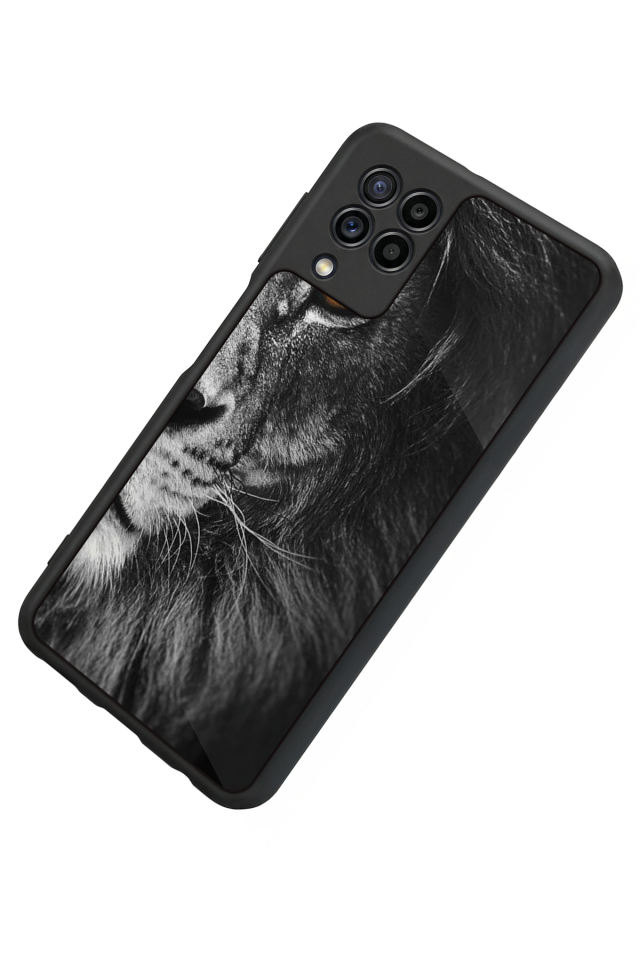 Samsung Galaxy M32 Uyumlu Aslan Tasarımlı Glossy Premium Kılıf