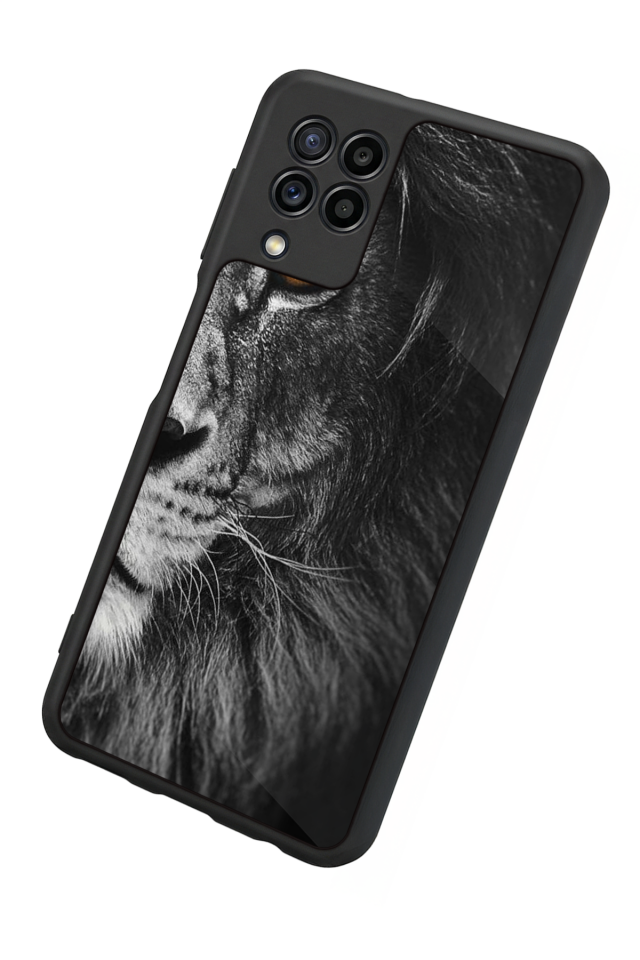 Samsung Galaxy M32 Uyumlu Aslan Tasarımlı Glossy Premium Kılıf