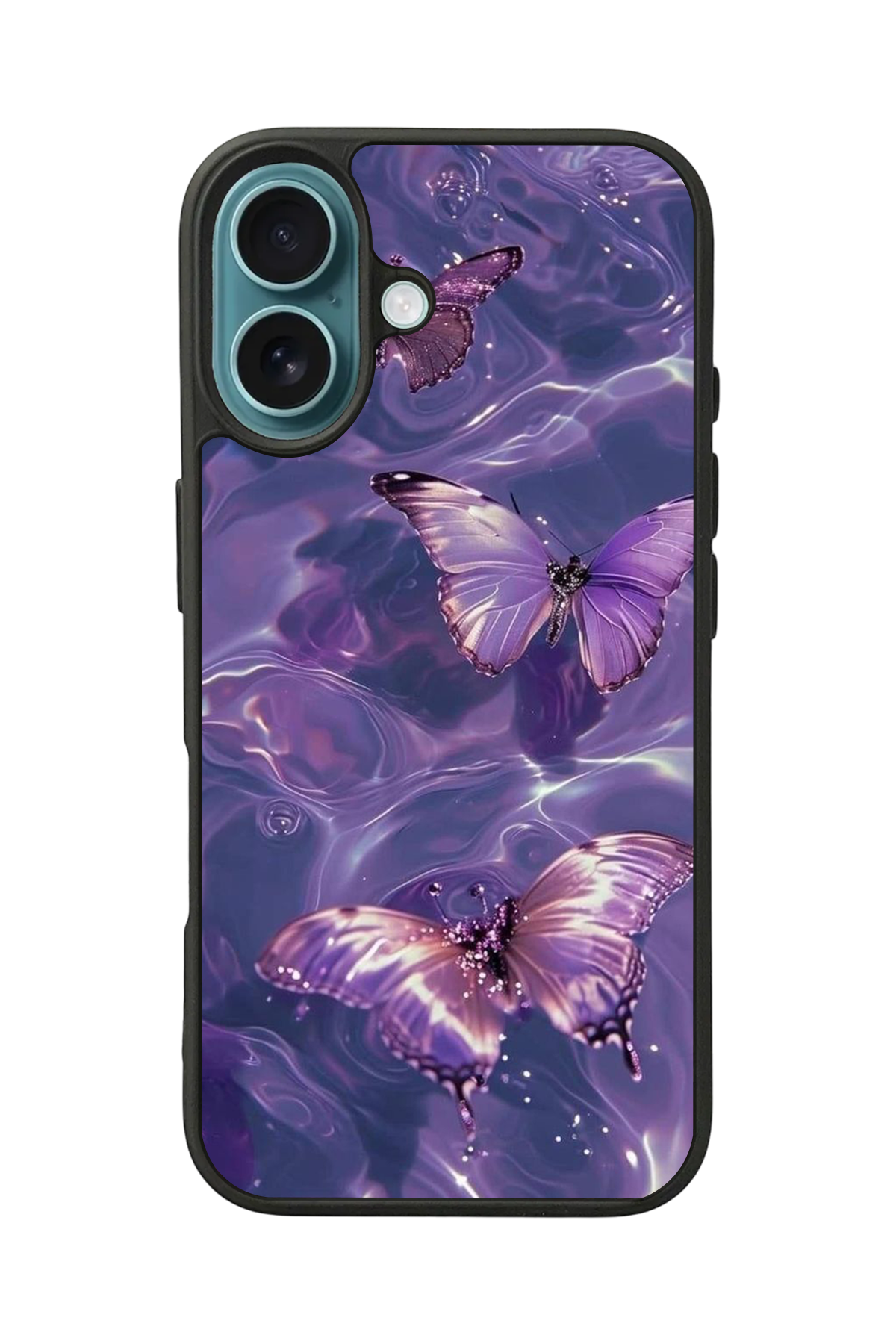 iPhone 16 Plus Uyumlu Kelebek Tasarımlı Glossy Premium Kılıf