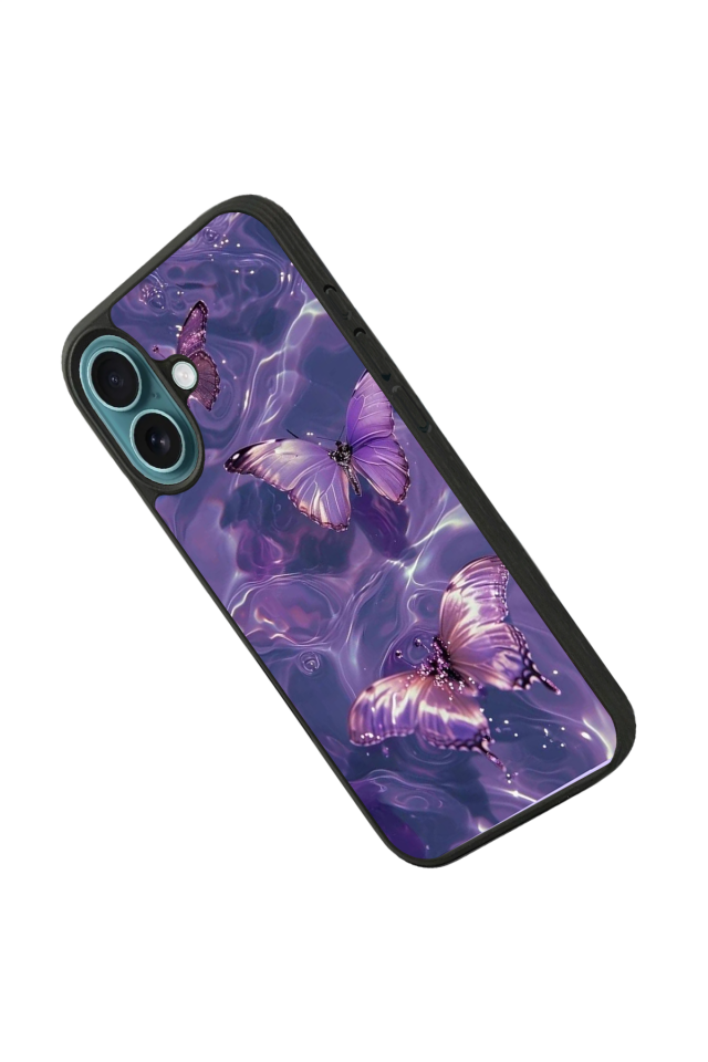 iPhone 16 Plus Uyumlu Kelebek Tasarımlı Glossy Premium Kılıf