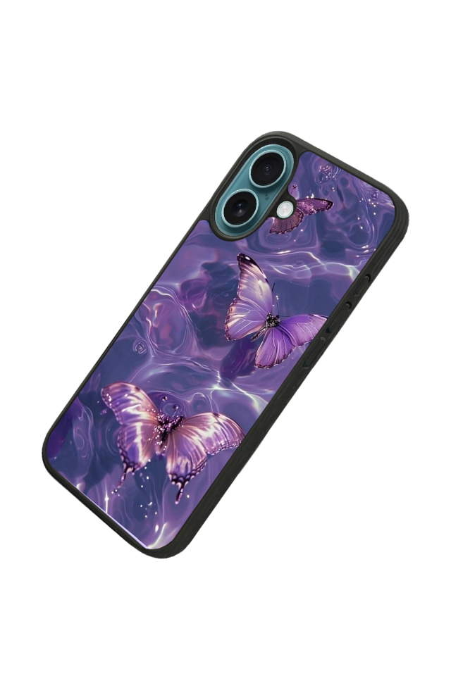 iPhone 16 Plus Uyumlu Kelebek Tasarımlı Glossy Premium Kılıf