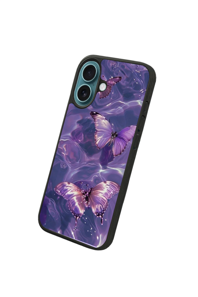 iPhone 16 Plus Uyumlu Kelebek Tasarımlı Glossy Premium Kılıf