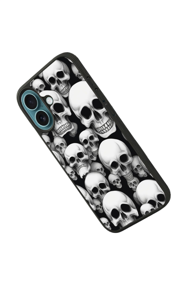 iPhone 16 Uyumlu KuruKafa Tasarımlı Glossy Premium Kılıf
