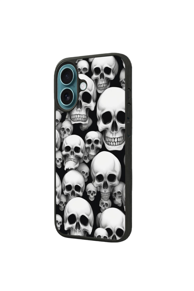 iPhone 16 Uyumlu KuruKafa Tasarımlı Glossy Premium Kılıf