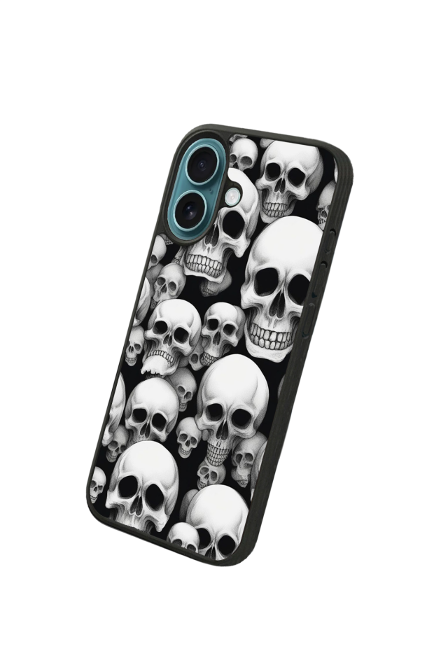 iPhone 16 Uyumlu KuruKafa Tasarımlı Glossy Premium Kılıf