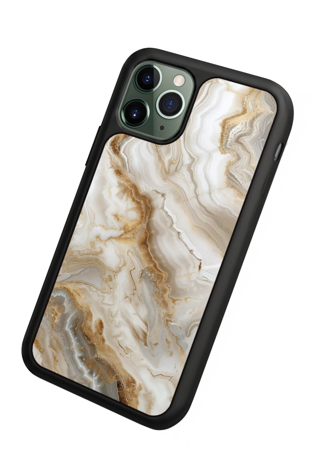 iPhone 11 Pro Max Uyumlu Mermer Marble Tasarımlı Glossy Premium Kılıf