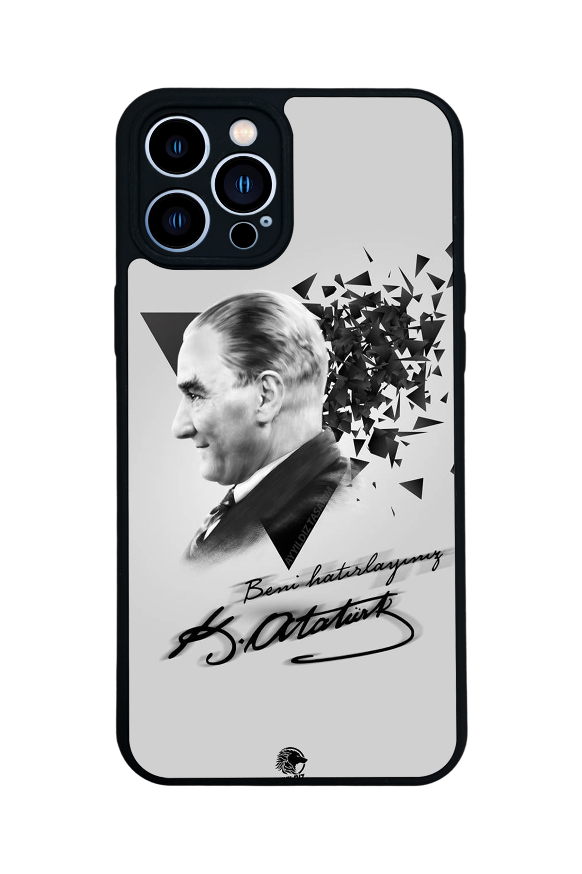 iPhone 13 Pro Max Uyumlu Mustafa Kemal Ataturk Tasarımlı Glossy Premium Kılıf