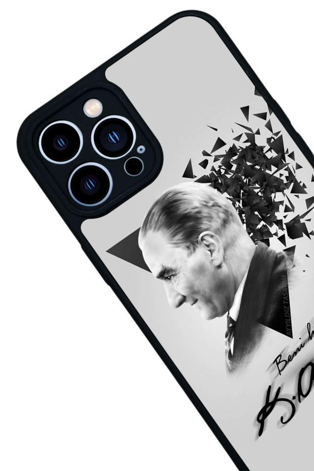 iPhone 13 Pro Max Uyumlu Mustafa Kemal Ataturk Tasarımlı Glossy Premium Kılıf