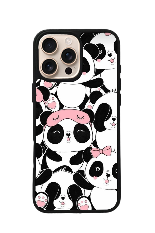 iPhone 16 Pro Max Uyumlu Panda Tasarımlı Glossy Premium Kılıf