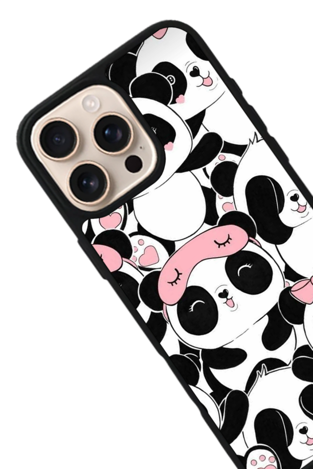 iPhone 16 Pro Max Uyumlu Panda Tasarımlı Glossy Premium Kılıf