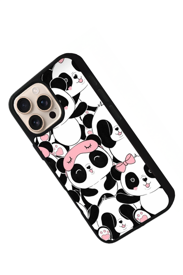 iPhone 16 Pro Max Uyumlu Panda Tasarımlı Glossy Premium Kılıf