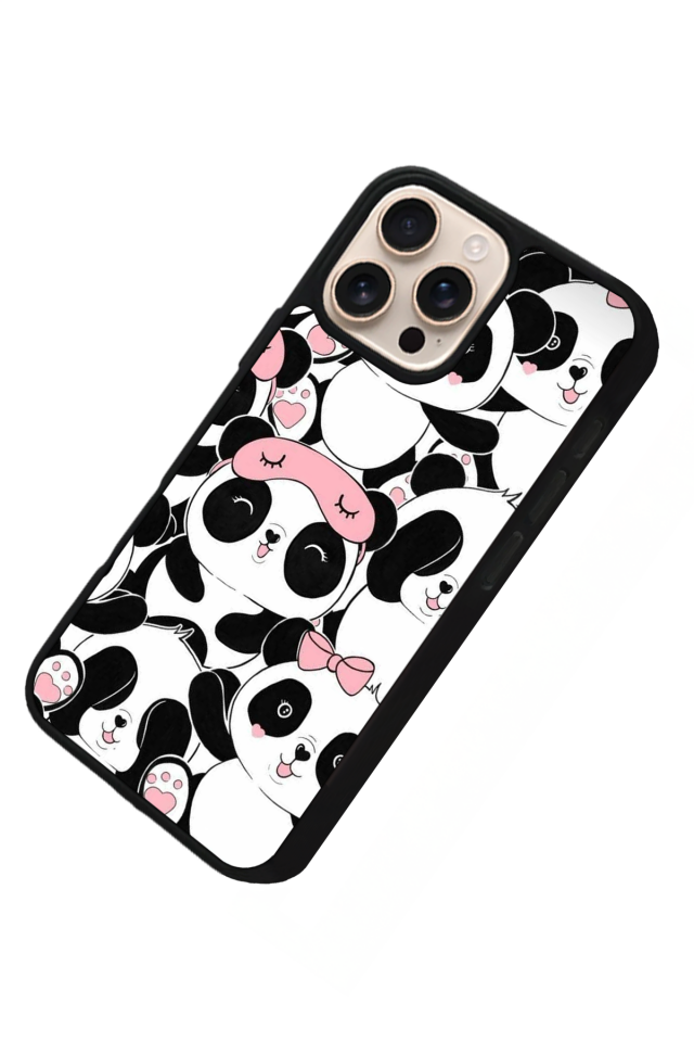 iPhone 16 Pro Max Uyumlu Panda Tasarımlı Glossy Premium Kılıf