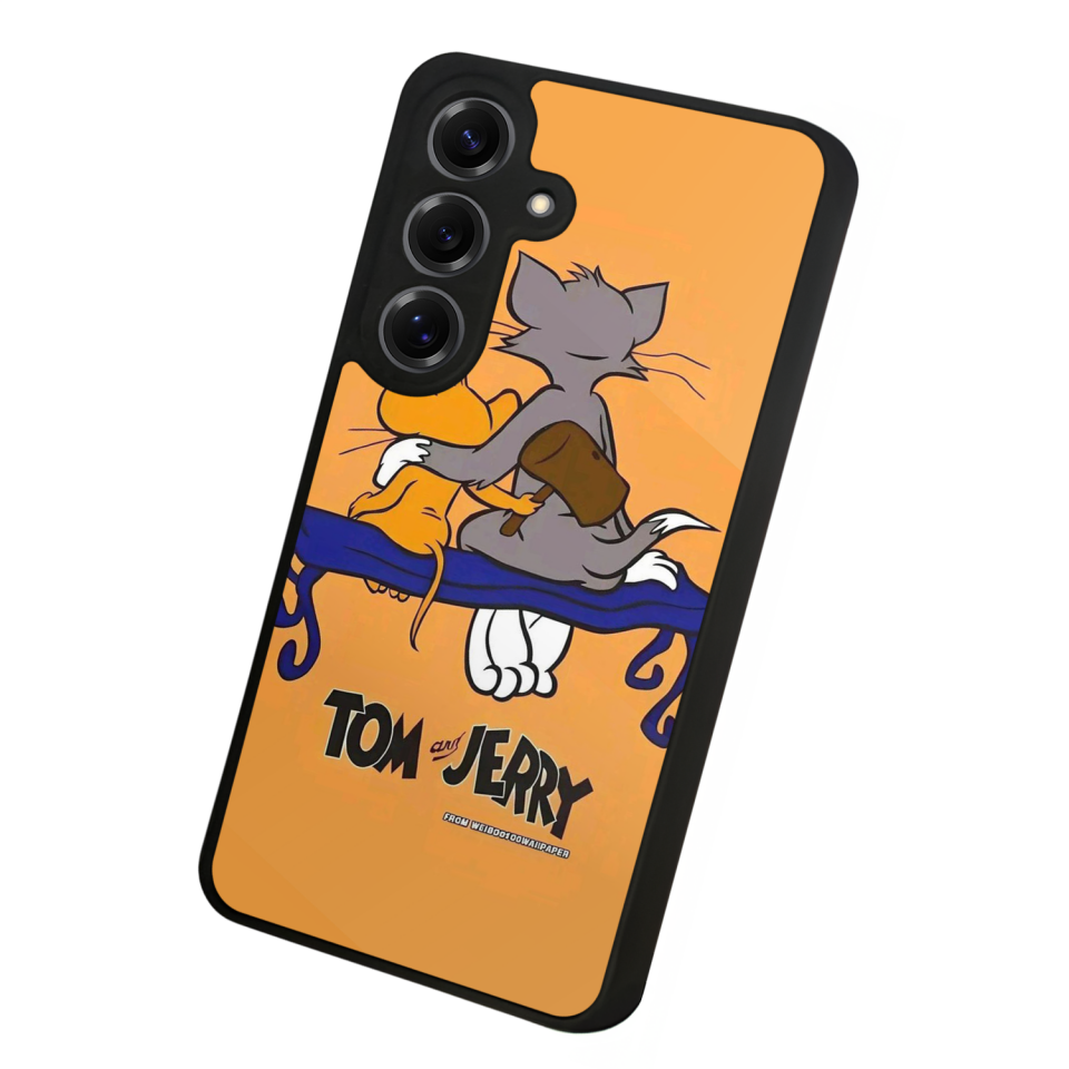 Samsung Galaxy S25 Uyumlu Tom And Jerry Tasarımlı Glossy Premium Kılıf