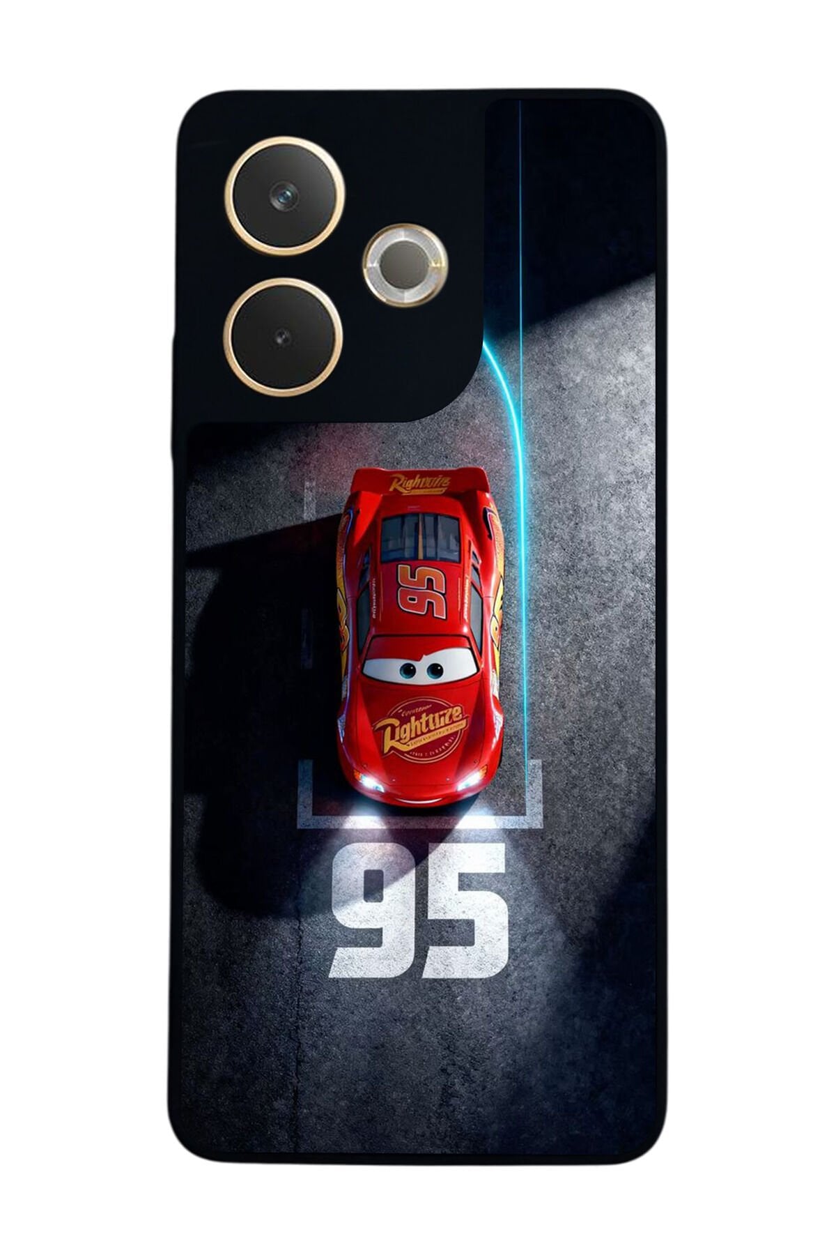 Oppo A5 Pro Uyumlu Şimsek McQueen Tasarımlı Glossy Premium Kılıf