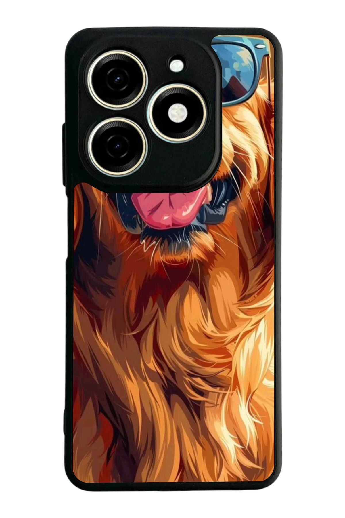 Infınıx Smart 8 Pro Uyumlu Golden Kopek Tasarımlı Glossy Premium Kılıf