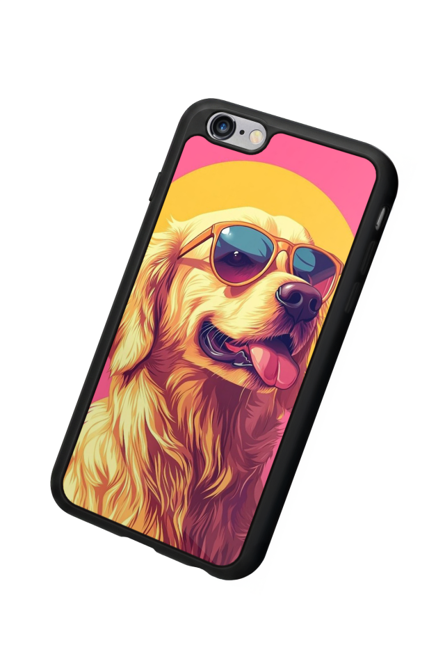 iPhone 6 Plus Uyumlu Golden Kopek Tasarımlı Glossy Premium Kılıf