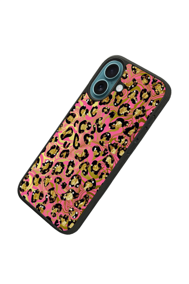 iPhone 16 Uyumlu Hologram Leopar Tasarımlı Glossy Premium Kılıf