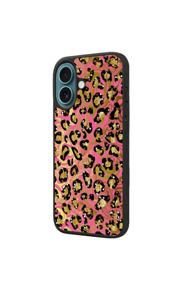 iPhone 16 Uyumlu Hologram Leopar Tasarımlı Glossy Premium Kılıf