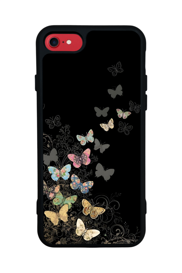 iPhone SE Uyumlu Kelebek Tasarımlı Glossy Premium Kılıf