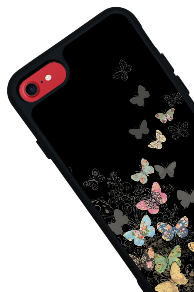 iPhone SE Uyumlu Kelebek Tasarımlı Glossy Premium Kılıf