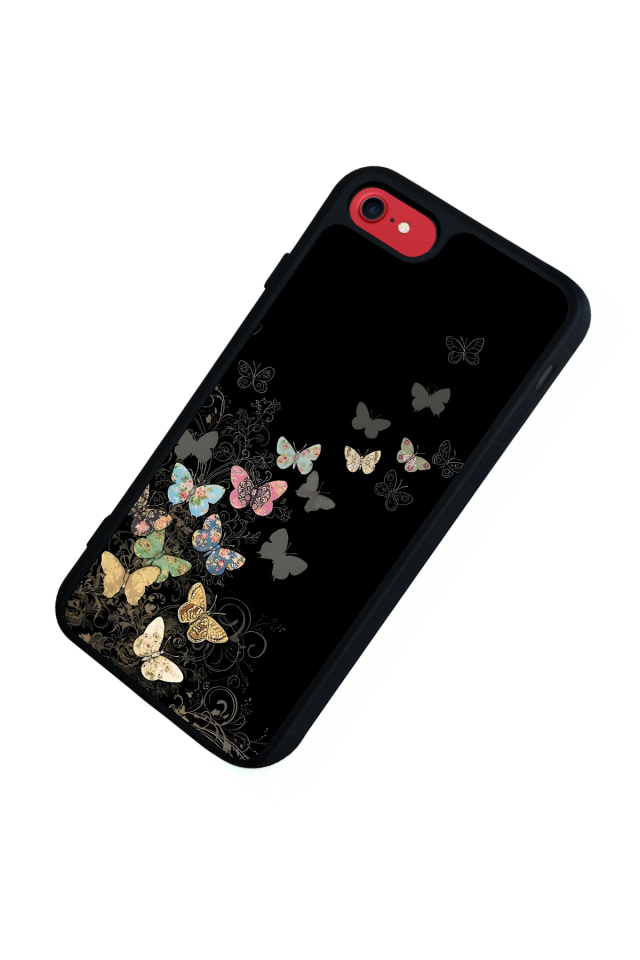 iPhone SE Uyumlu Kelebek Tasarımlı Glossy Premium Kılıf