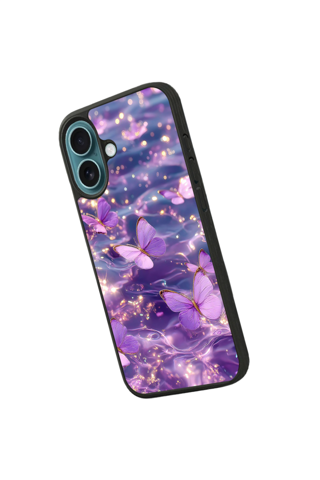 iPhone 16 Plus Uyumlu Kelebek Tasarımlı Glossy Premium Kılıf