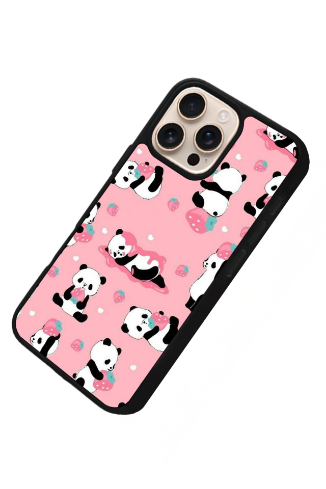 iPhone 16 Pro Max Uyumlu Panda Tasarımlı Glossy Premium Kılıf
