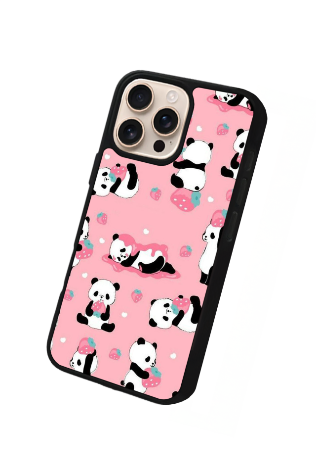 iPhone 16 Pro Max Uyumlu Panda Tasarımlı Glossy Premium Kılıf