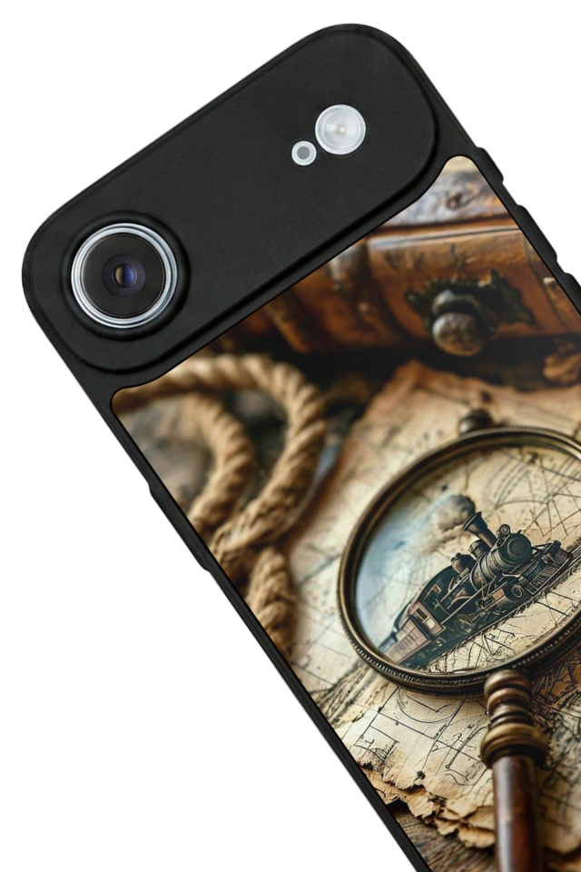 iPhone 17 Air Uyumlu Pusula Tasarımlı Glossy Premium Kılıf