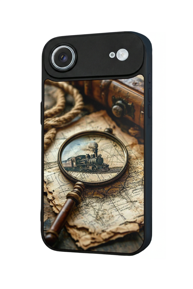 iPhone 17 Air Uyumlu Pusula Tasarımlı Glossy Premium Kılıf