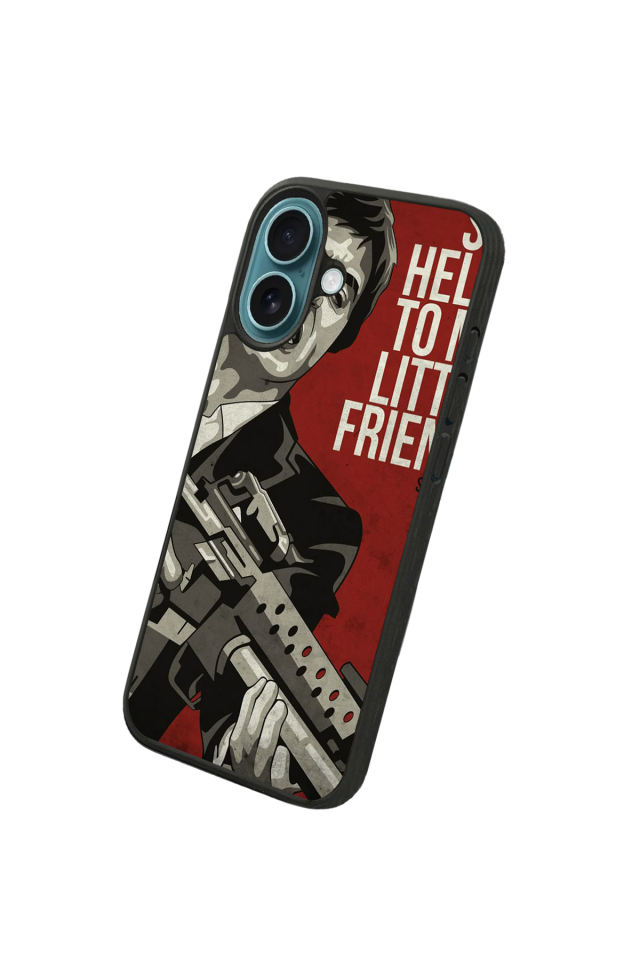 iPhone 16 Uyumlu Scarface Tasarımlı Glossy Premium Kılıf