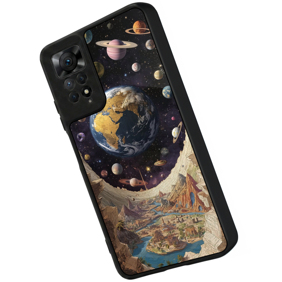 Xiaomi Redmi Note 12 Pro Uyumlu Uzay Tasarımlı Glossy Premium Kılıf