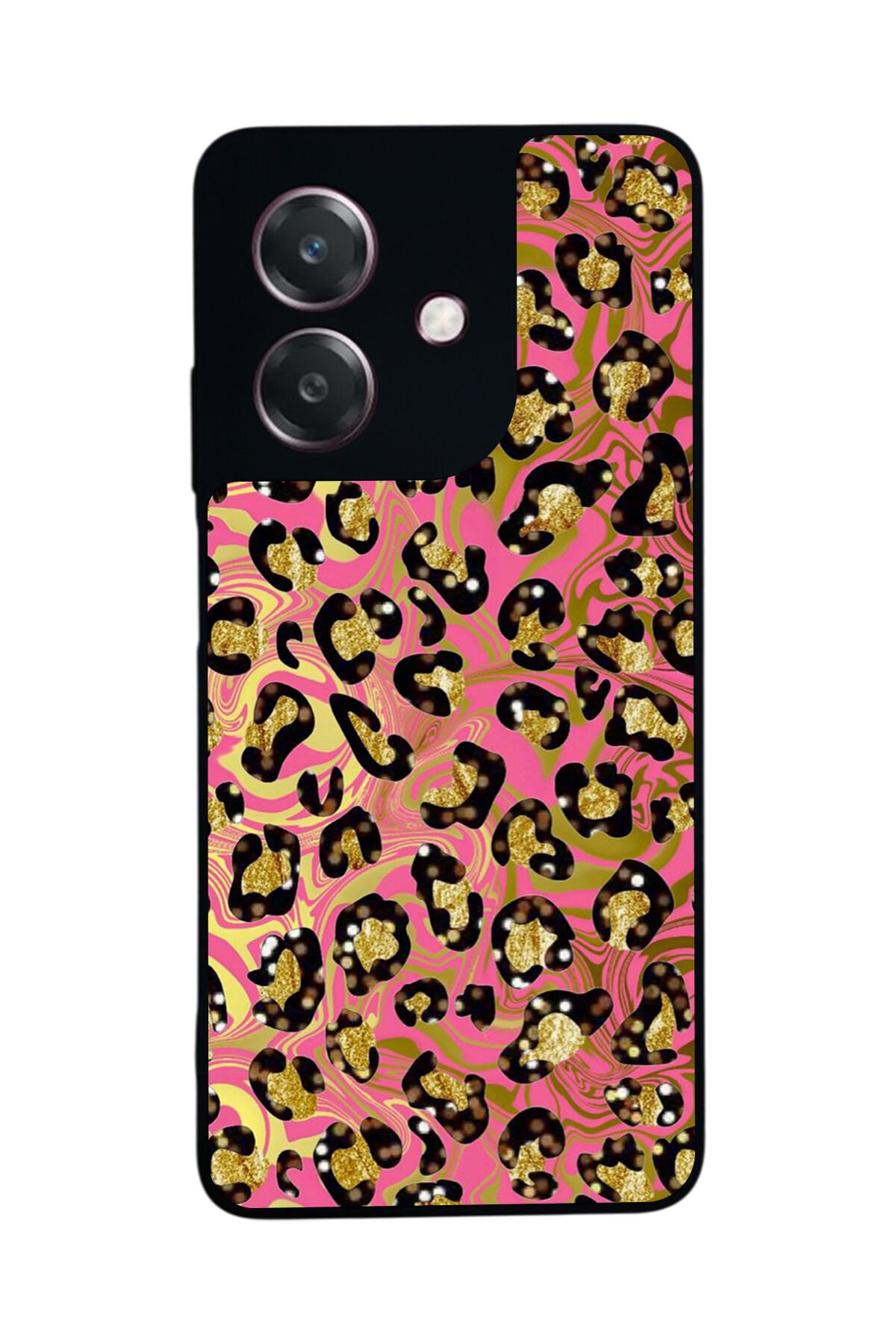 Oppo A3 5G Uyumlu Hologram Leopar Tasarımlı Glossy Premium Kılıf