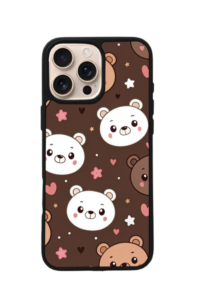 iPhone 16 Pro Max Uyumlu Ayı Tasarımlı Glossy Premium Kılıf