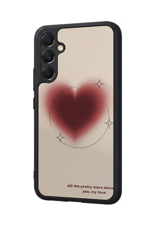 Samsung Galaxy M34 Uyumlu Kalp Love Tasarımlı Glossy Premium Kılıf