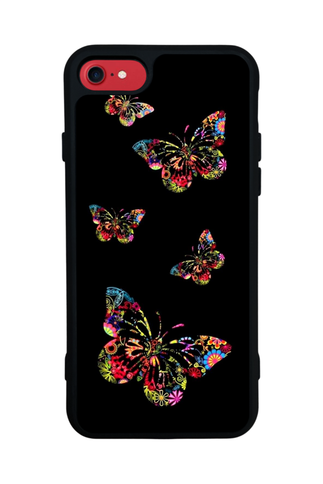 iPhone SE Uyumlu Kelebek Tasarımlı Glossy Premium Kılıf