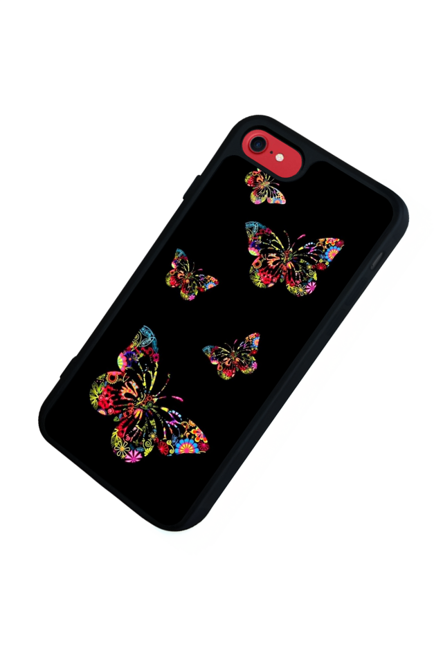 iPhone SE Uyumlu Kelebek Tasarımlı Glossy Premium Kılıf