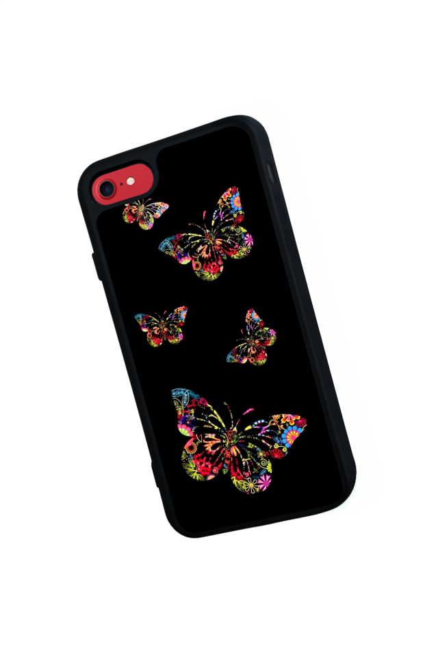 iPhone SE Uyumlu Kelebek Tasarımlı Glossy Premium Kılıf