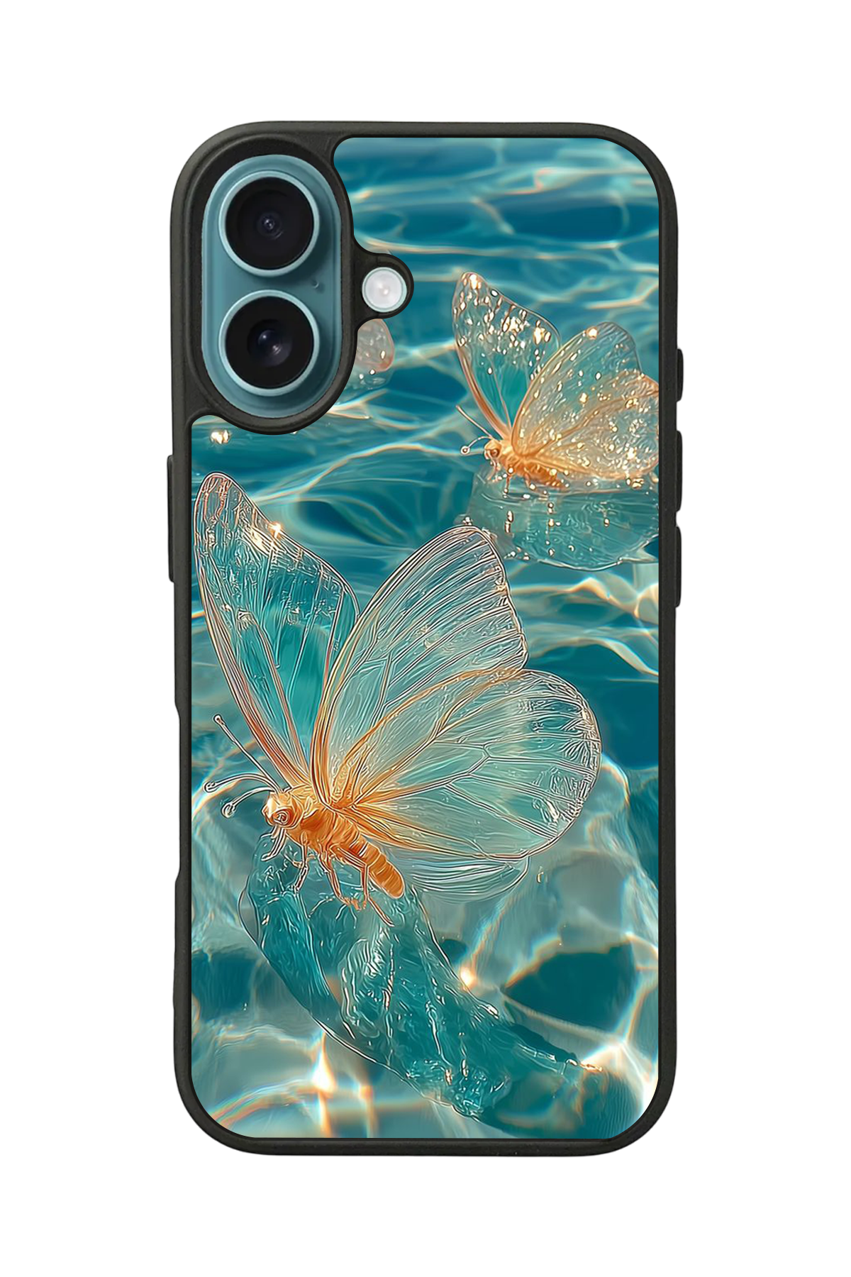 iPhone 16 Plus Uyumlu Kelebek Tasarımlı Glossy Premium Kılıf