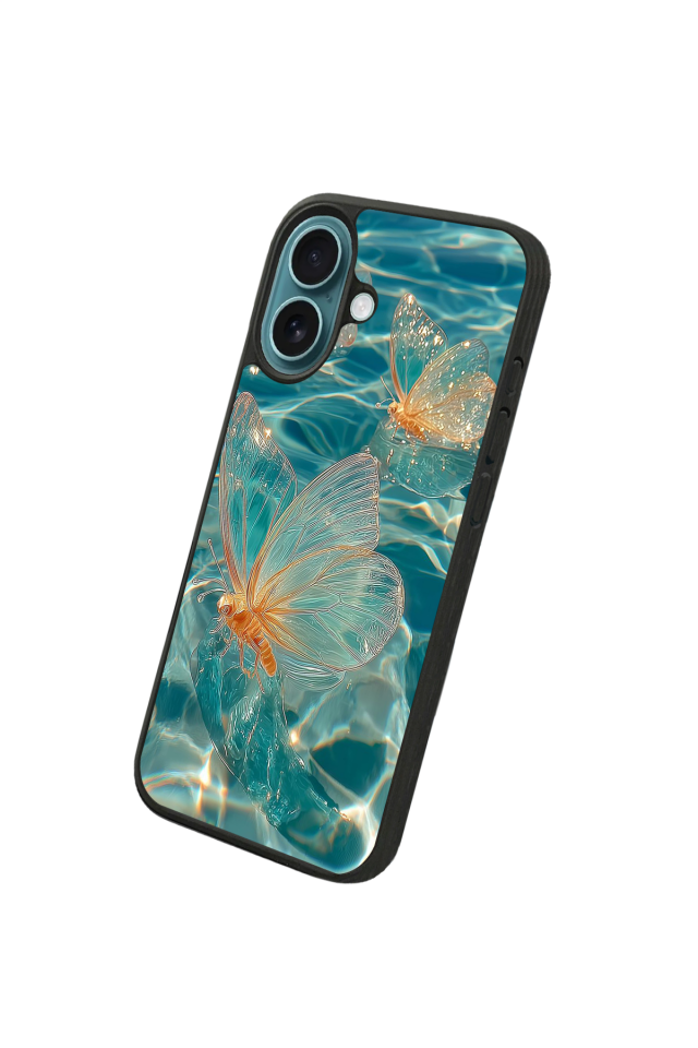 iPhone 16 Plus Uyumlu Kelebek Tasarımlı Glossy Premium Kılıf