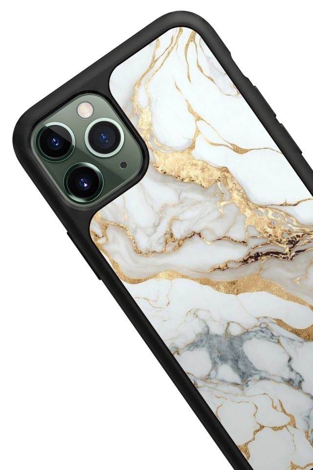 iPhone 11 Pro Max Uyumlu Mermer Marble Tasarımlı Glossy Premium Kılıf