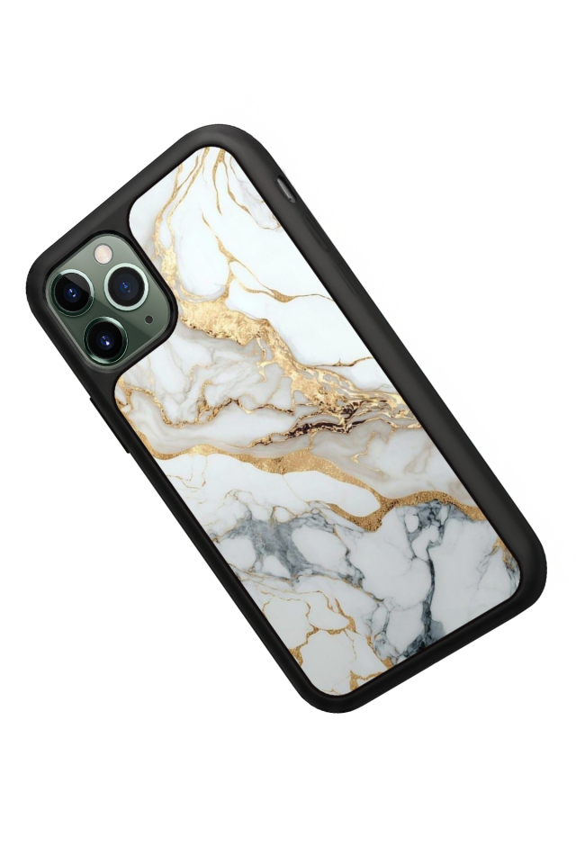 iPhone 11 Pro Max Uyumlu Mermer Marble Tasarımlı Glossy Premium Kılıf