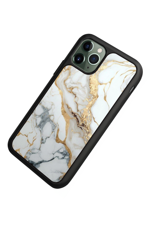 iPhone 11 Pro Max Uyumlu Mermer Marble Tasarımlı Glossy Premium Kılıf